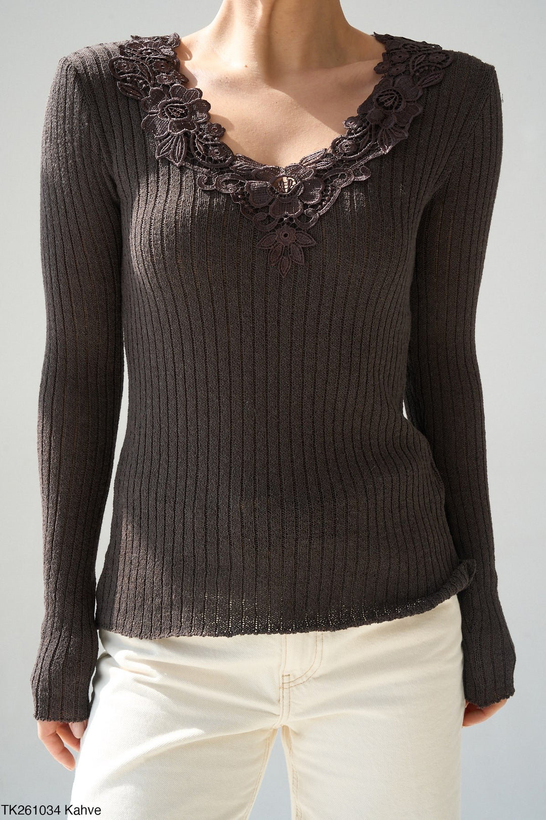 Élan™ Lace Trim Knit Top