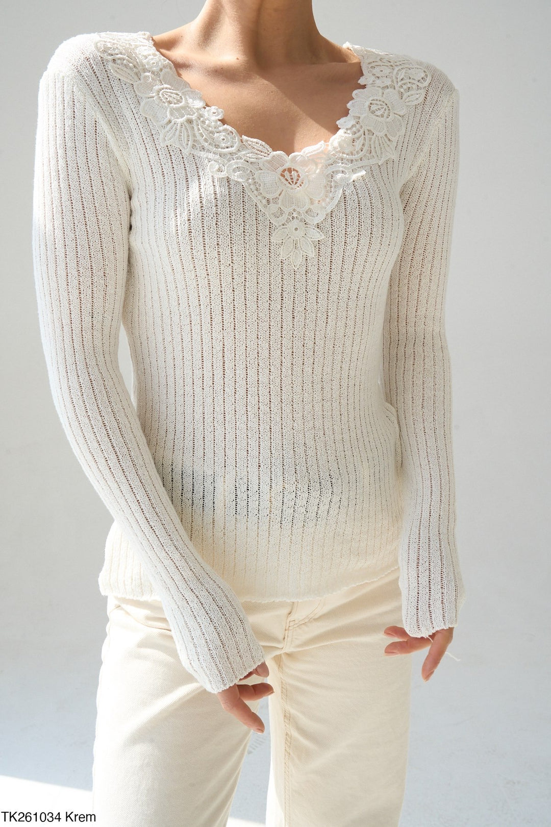 Élan™ Lace Trim Knit Top