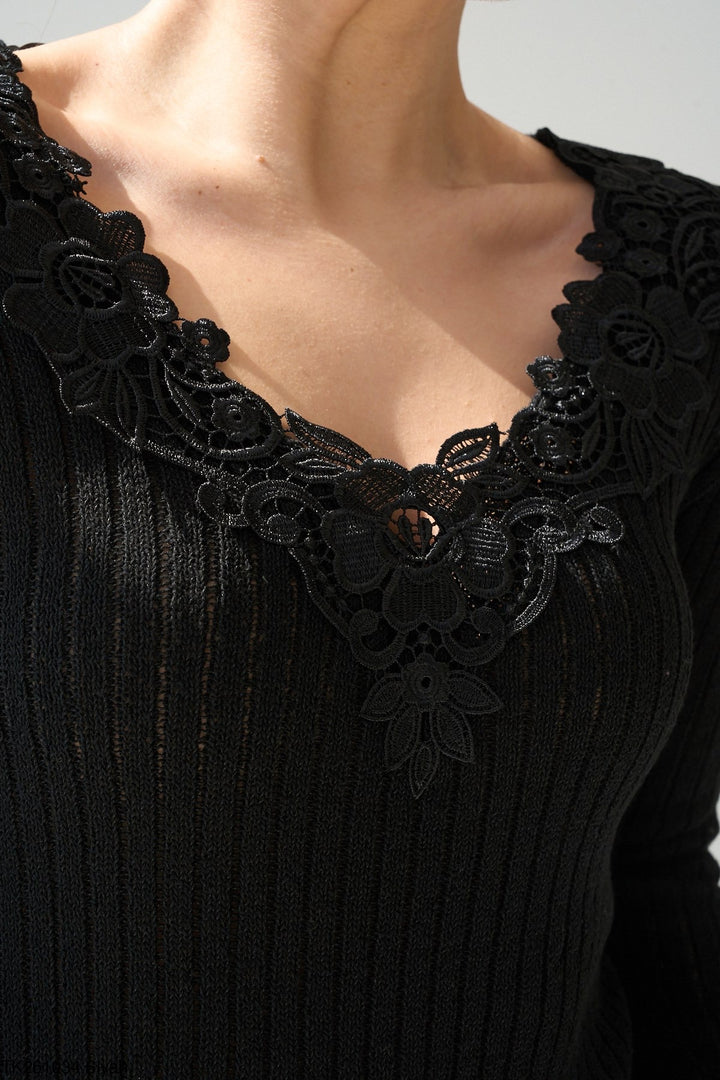 Élan™ Lace Trim Knit Top