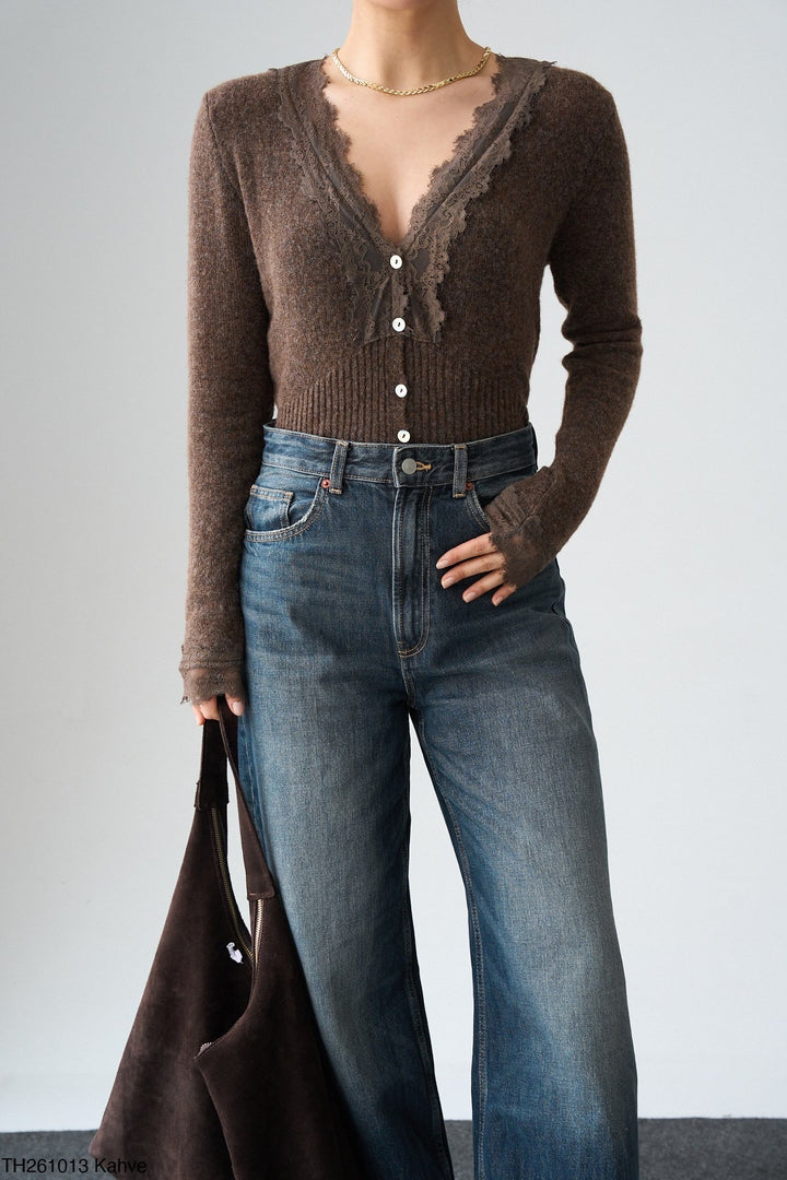 Sorelle™ Lace Button Knit