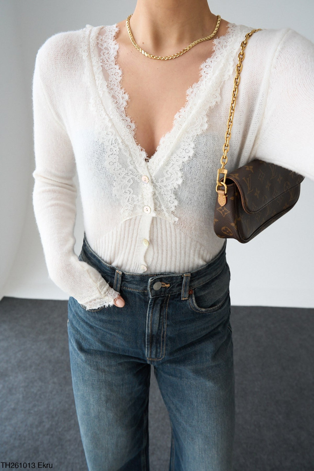 Sorelle™ Lace Button Knit