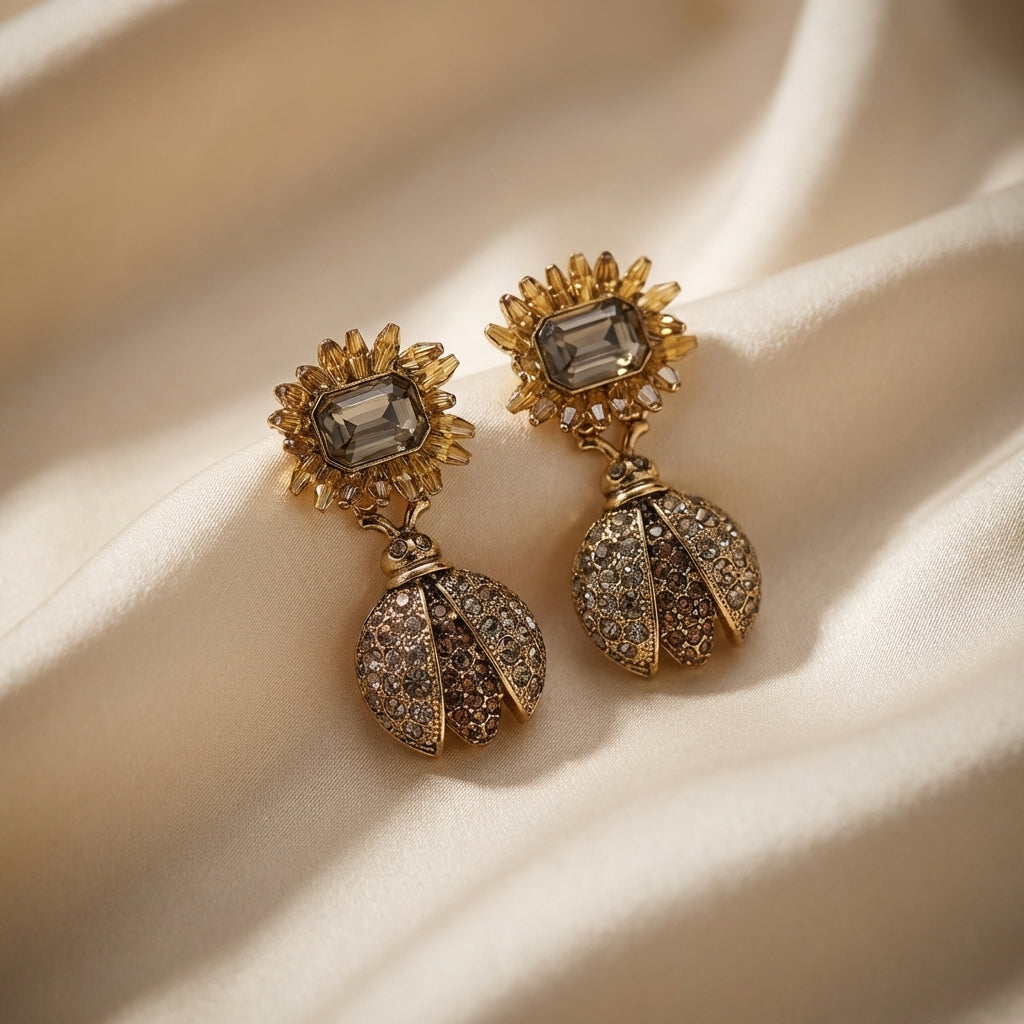 Obsidian Bloom Earrings