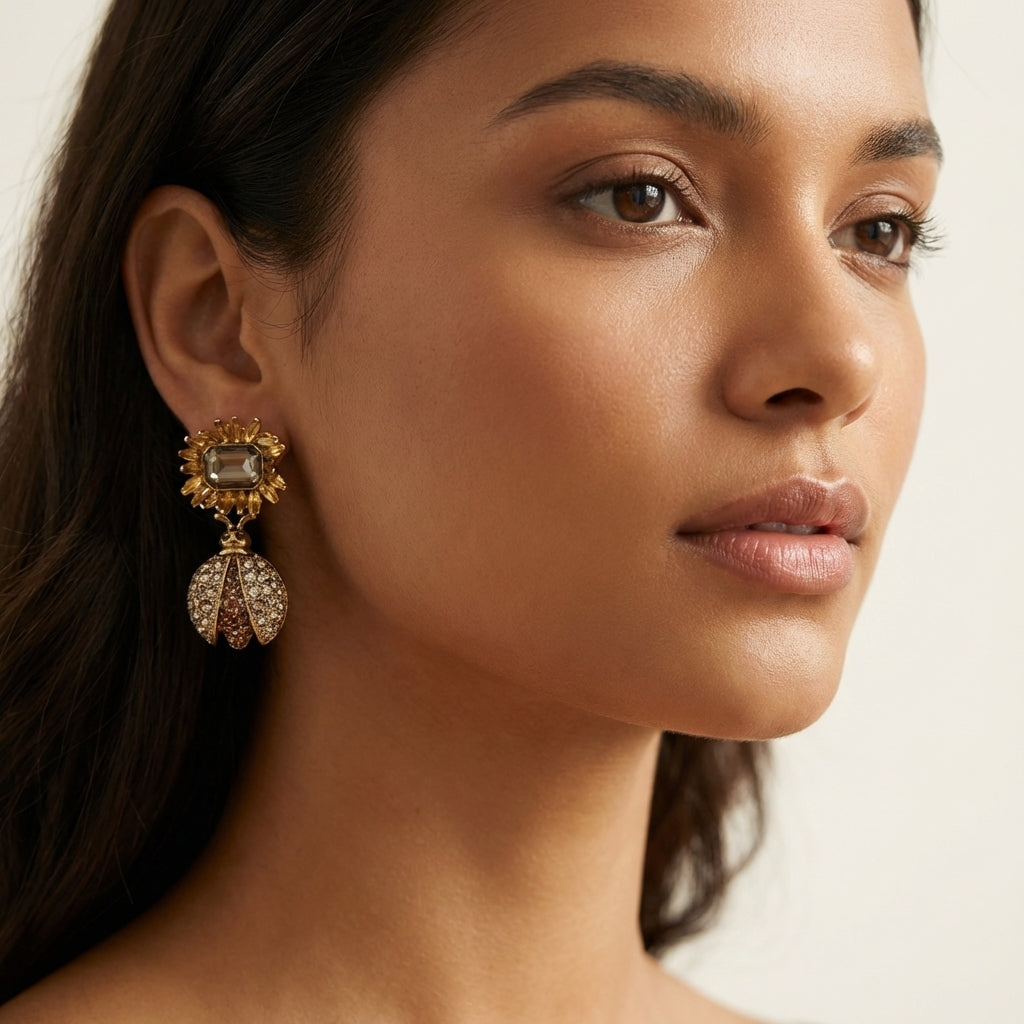 Obsidian Bloom Earrings