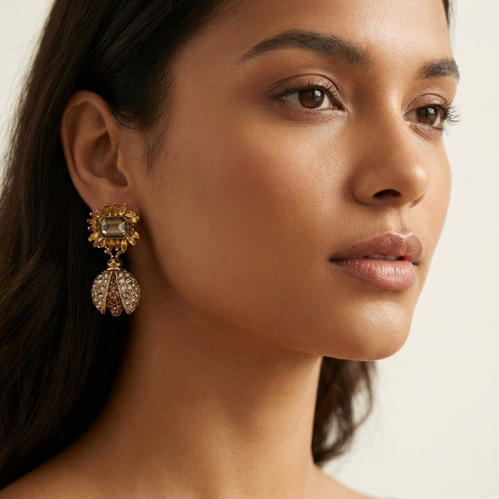 Obsidian Bloom Earrings
