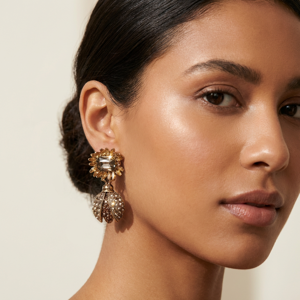 Obsidian Bloom Earrings